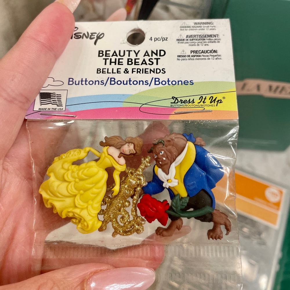 NWT Disney Beauty & Beast Buttons